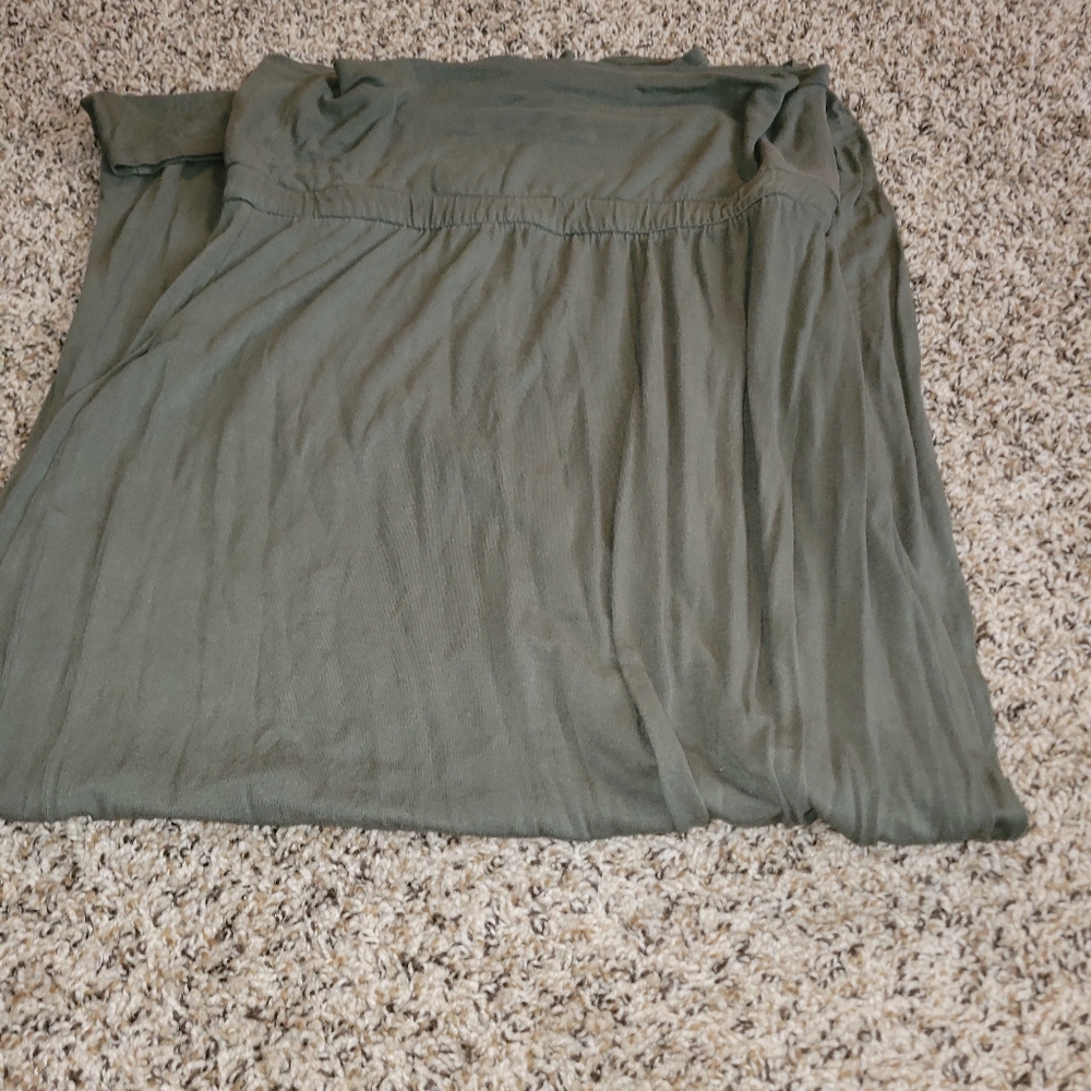 Olive green maxi skirt